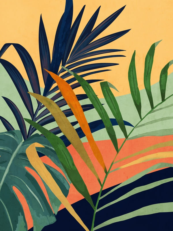 ABSTRACT ART TROPICAL LEAVES 117