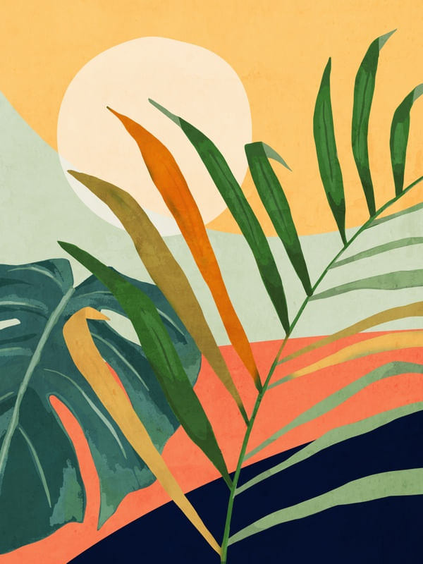 ABSTRACT ART TROPICAL LEAVES 118