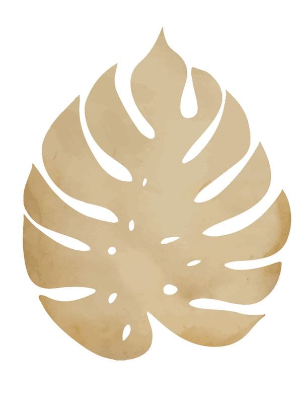 FOLHA DE MONSTERA BEGE