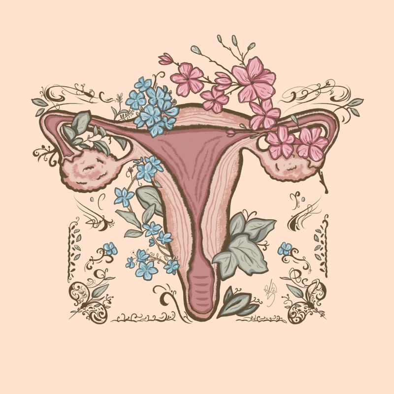 ÚTERO COM FLORES