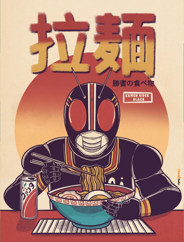 KAMEN RIDER BLACK EATING RAMEN
