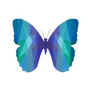 BORBOLETA AZUL LOW POLY