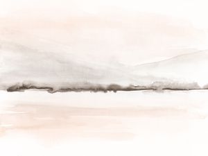 GRAY AND SOFT CORAL WATERCOLOR MOUNTAINS