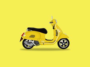 CLÁSSICA MOTOCICLETA VESPA ITALIANA AMARELA