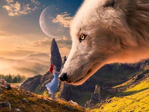 THE WOMAN AND THE BIG WOLF