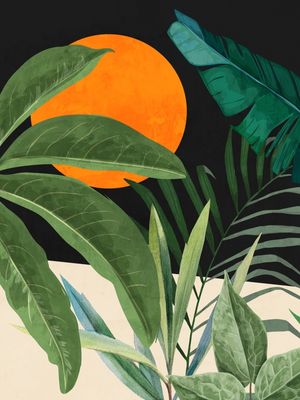 ABSTRACT ART TROPICAL GARDEN
