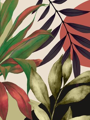 ABSTRACT ART TROPICAL LEAVES 135