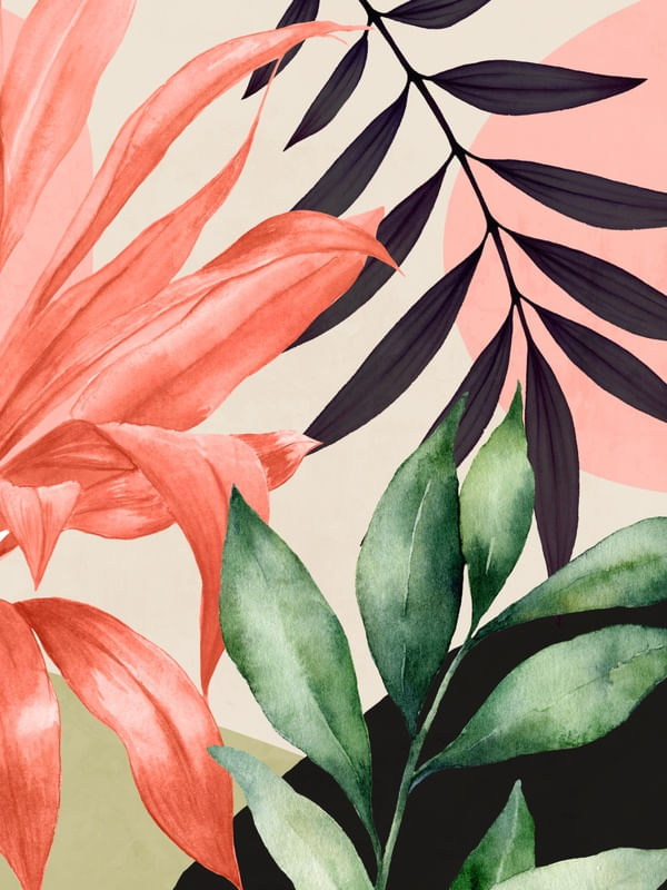 ABSTRACT ART TROPICAL LEAVES 132