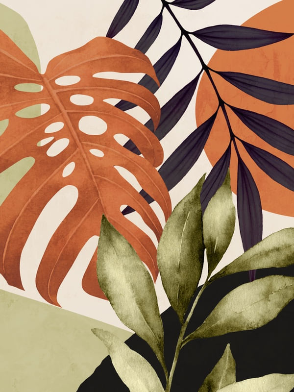 ABSTRACT ART TROPICAL LEAVES 134