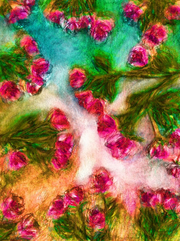 SPASTIC FLORAL 1, FLORAIS COLORIDO AGUARELA FLORES JARDIM PINTURA