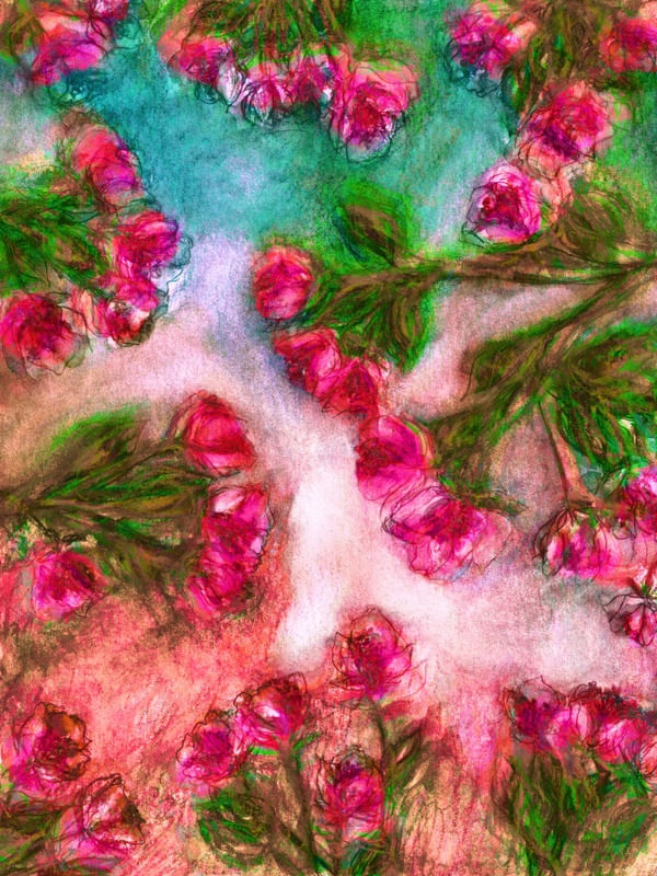 SPASTIC FLORAL 2, FLORAIS COLORIDO AGUARELA FLORES JARDIM PINTURA