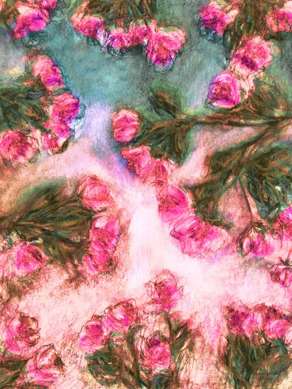 SPASTIC FLORAL 5, FLORAIS COLORIDO AGUARELA FLORES JARDIM PINTURA