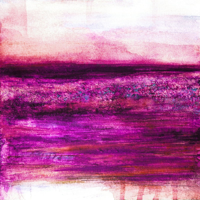 NEVERWHERE 4 QUADRADO, FÚCSIA COLORIDO PAISAGEM ABSTRATO PINTURA