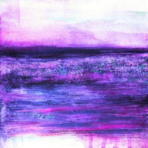 NEVERWHERE 7 QUADRADO, AMETISTA ROXO COLORIDO PAISAGEM ABSTRATO PINTURA