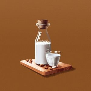GARRAFA E COPO DE LEITE