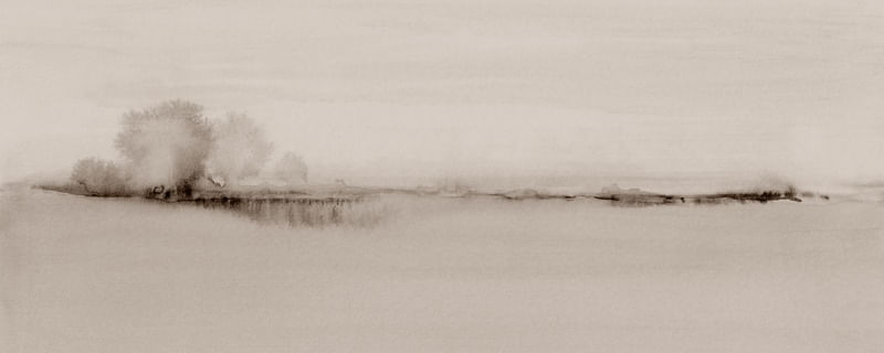 HORIZONTE ARBORIZADO EM AQUARELA -PANORÂMICO