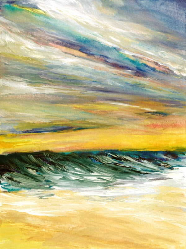 TROPICAL TIDE 5, COLORIDO OCEANO MARE ONDAS NUVENS PINTURA