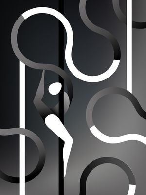 POLEDANCE - PRETO E BRANCO - ABSTRATO - GEOMÉTRICO