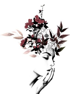 MULHER E FLORES ILUSTRAÇÃO 6