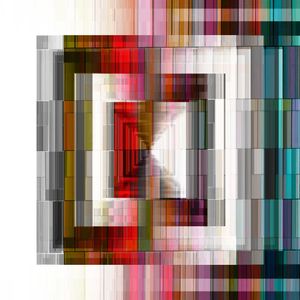 COMPLEX CODING 2 QUADRADO, ARCO IRIS GEOMETRICO ABSTRATO FORMAS GRAPHICO