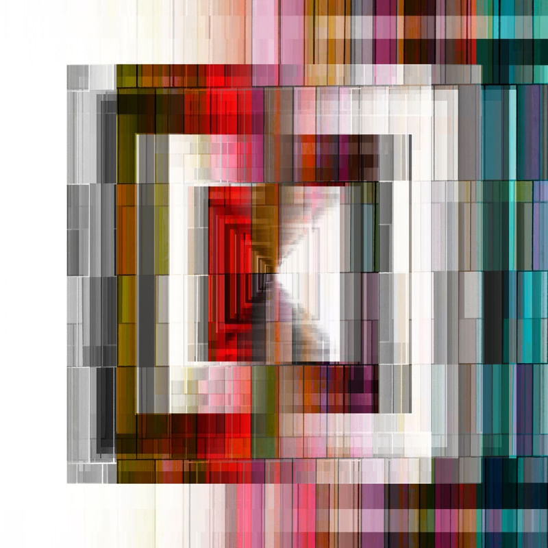 COMPLEX CODING 2 QUADRADO, ARCO IRIS GEOMETRICO ABSTRATO FORMAS GRAPHICO