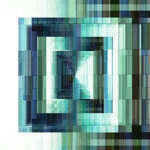 COMPLEX CODING 7 QUADRADO, CERCETA AGUA VERDE GEOMETRICO ABSTRATO FORMAS GRAPHICO