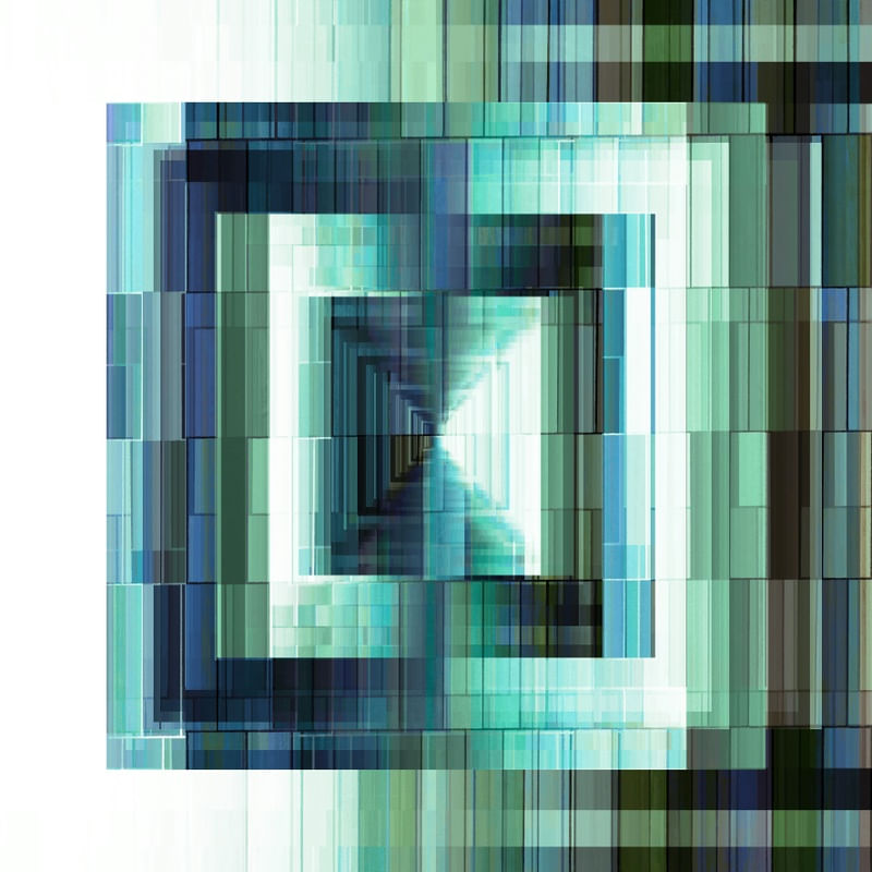 COMPLEX CODING 7 QUADRADO, CERCETA AGUA VERDE GEOMETRICO ABSTRATO FORMAS GRAPHICO