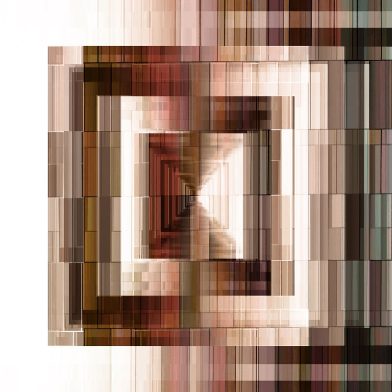 COMPLEX CODING 9 QUADRADO, MARROM SEPIA BEGE GEOMETRICO ABSTRATO FORMAS GRAPHICO