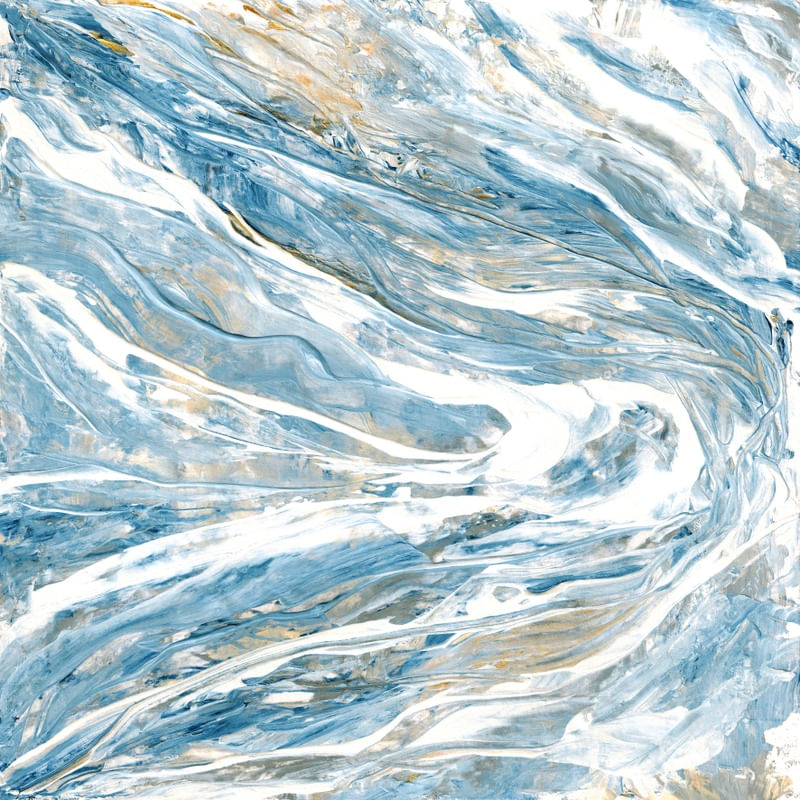 SURRENDER 1 QUADRADO, ABSTRATO ONDAS ELEGANTE OCEANO ORGANICO PINTURA