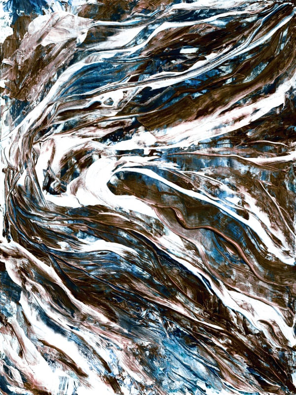 SWELL 7 MARROM TURQUESA, ORGANICO ABSTRATO OCEANO ONDAS PINTURA