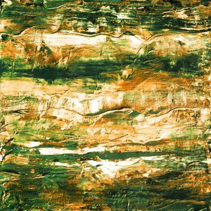 A SURE THING 5 LARANJA VERDE QUADRADO, COLORIDO ABSTRATO ORGANICO PINTURA