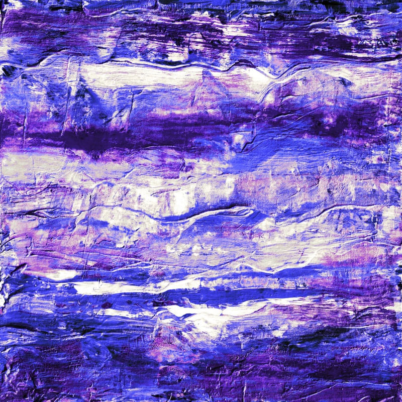 A SURE THING 7 TOLET ROXO AZUL QUADRADO, COLORIDO ABSTRATO ORGANICO PINTURA