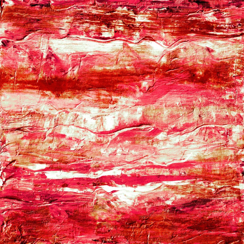 A SURE THING 8 VERMELHO CORAR QUADRADO, COLORIDO ABSTRATO ORGANICO PINTURA