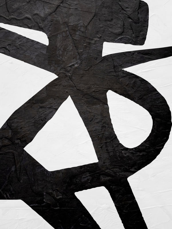 ARTE EXPRESSIONISTA ABSTRATA EM PRETO E BRANCO - (PINCELADA ABSTRATA - 09A)