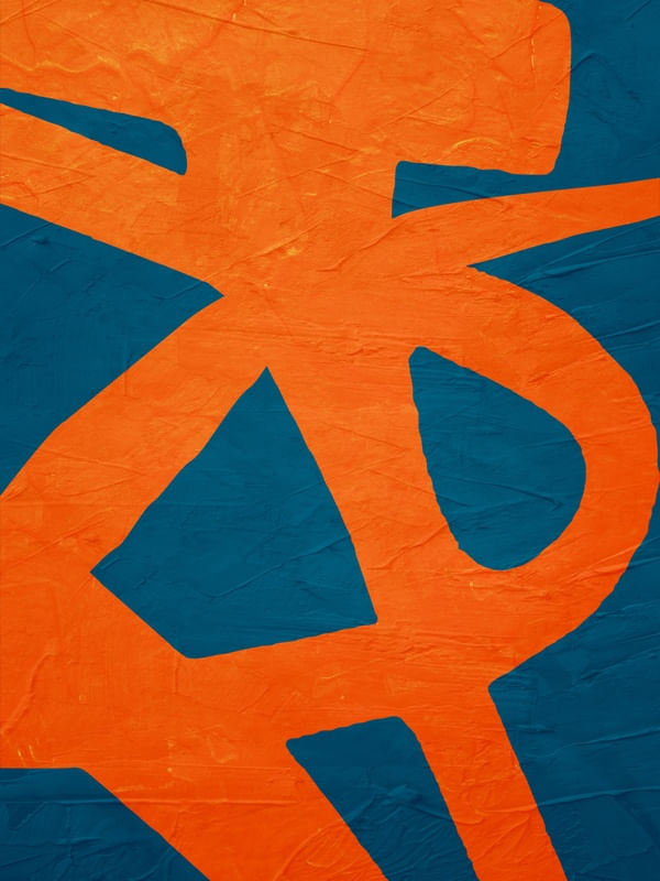 ARTE EXPRESSIONISTA ABSTRATA COLORIDA, VERDE E LARANJA - (PINCELADA ABSTRATA - 09A)