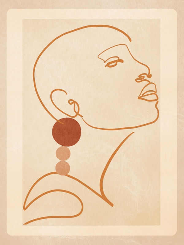 MINIMAL ABSTRACT ART GIRL PORTRAIT 2-1