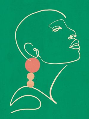 MINIMAL ABSTRACT ART GIRL PORTRAIT 2-4