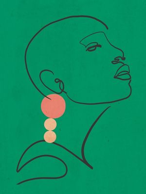 MINIMAL ABSTRACT ART GIRL PORTRAIT 2-5