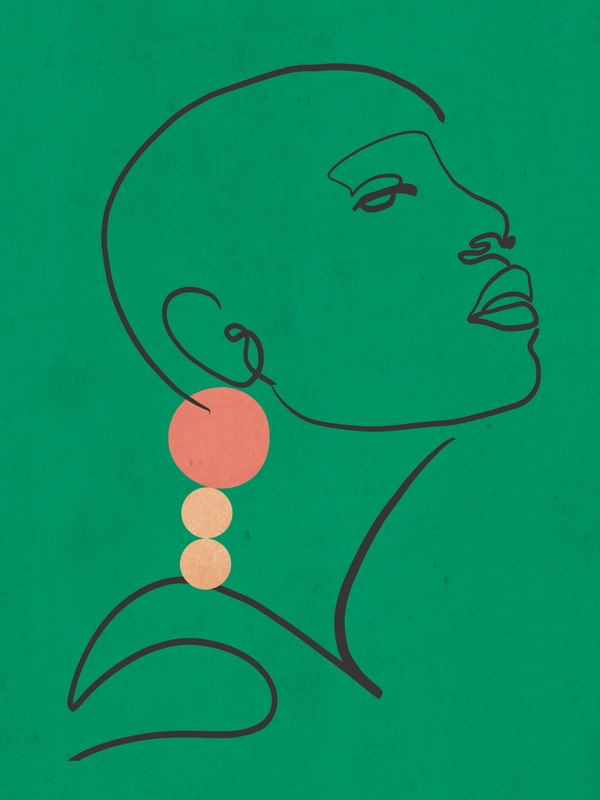 MINIMAL ABSTRACT ART GIRL PORTRAIT 2-5