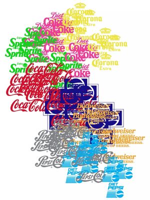 SOFT DRINKS AND BEERS - TIPOGRAFIA - POP ARTE - ABSTRATO