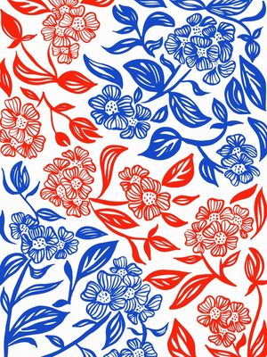 IMERSÃO - FLORES AZUL E VERMELHO