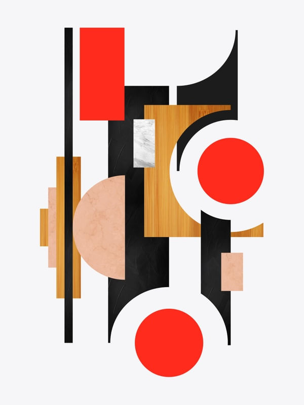ARTE CONTEMPORÂNEA DE FORMAS GEOMÉTRICAS COLORIDO - ABSTRATO GEOMETRICO - 552A