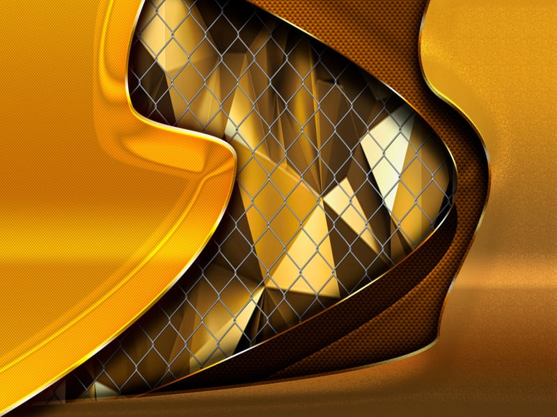 3D ONDAS OURO ABSTRATO