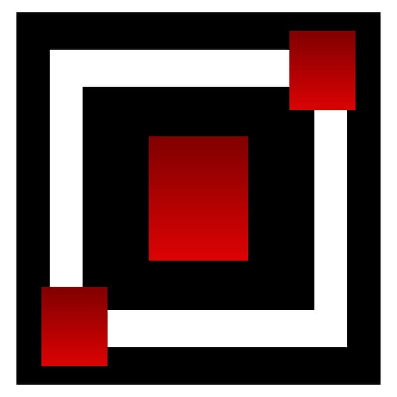 ARTE QUADRADA COM DETALHE EM VERMELHO - ABSTRATO GEOMETRICO - 523A - Q