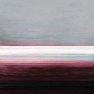 LIGHT ON THE HORIZON 4 ROSA QUADRADO - ABSTRATO MINIMALISTA PAISAGEM ELEGANTE PINTURA