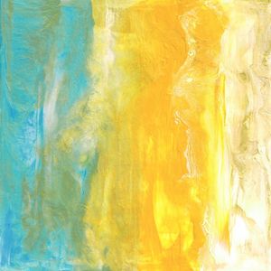 ENDLESS 2 QUADRADO AMARELO TURQUESA AZUL - OCEANO ONDAS MARE COLORIDO PINTURA