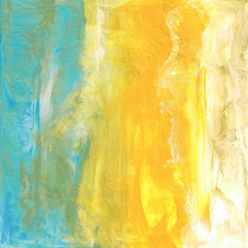 ENDLESS 2 QUADRADO AMARELO TURQUESA AZUL - OCEANO ONDAS MARE COLORIDO PINTURA