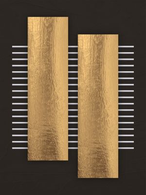 QUADRO DEDECORATIVO COM DETALHES DOURADOS - ABSTRATO GEOMÉTRICO GOLD - 18B