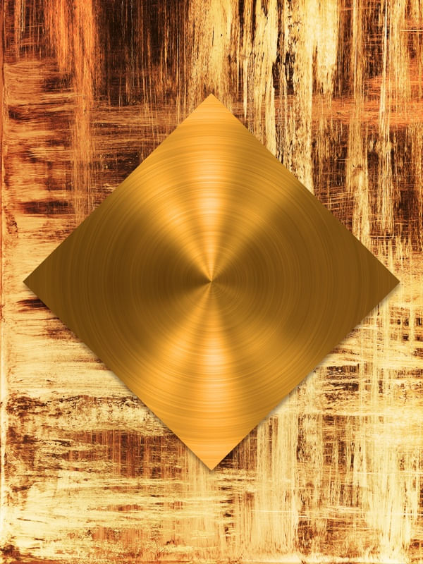 TRIO DE QUADROS DECORATIVOS COM DETALHES DOURADOS - ABSTRATO GEOMÉTRICO GOLD - 17B
