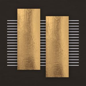 QUADRO DECORATIVO QUADRADO COM DETALHES DOURADOS - ABSTRATO GEOMÉTRICO GOLD - 18B-Q